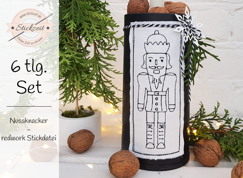 Nussknacker - redwork Stickdatei